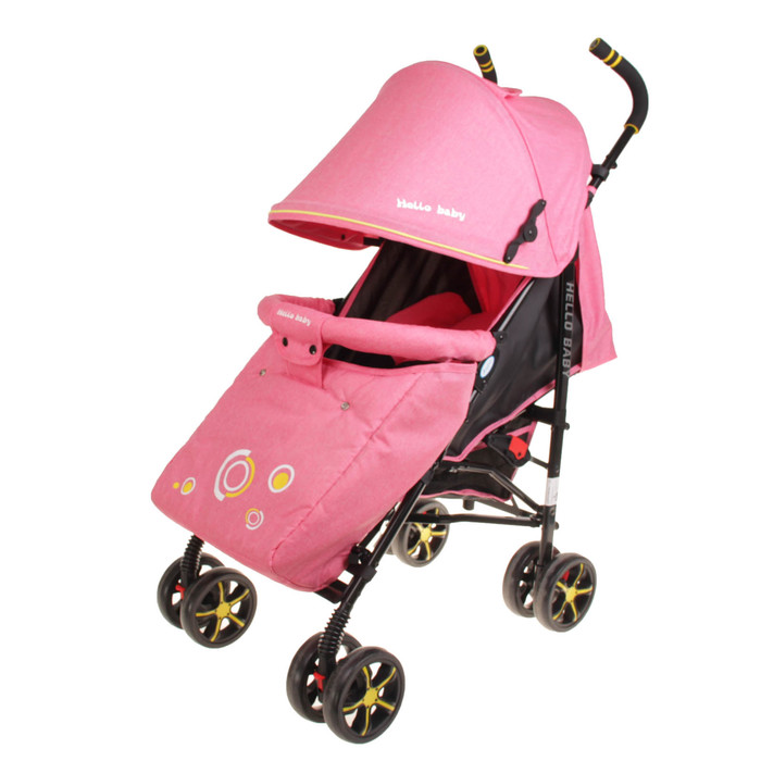 Коляска-трость, цвет розовый/жёлтый