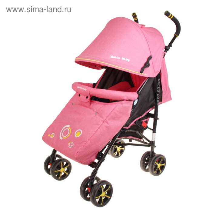 Коляска-трость, цвет розовый/жёлтый