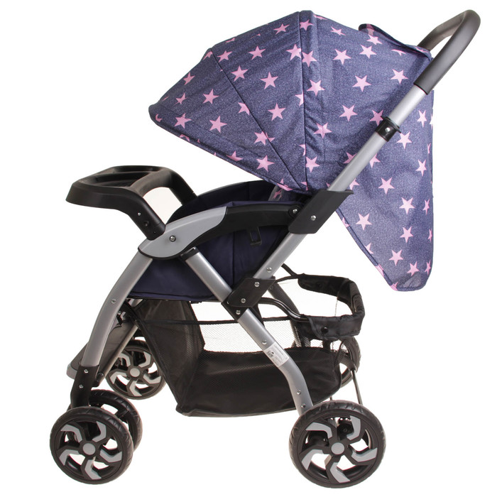Коляска прогулочная с перекидной ручкой, цвет розовые звёзды