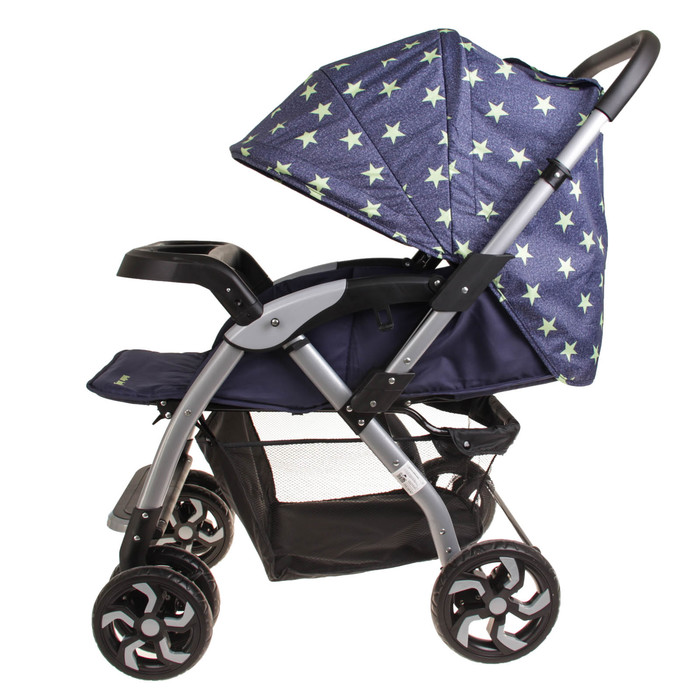 Коляска прогулочная с перекидной ручкой, цвет жёлтые звёзды