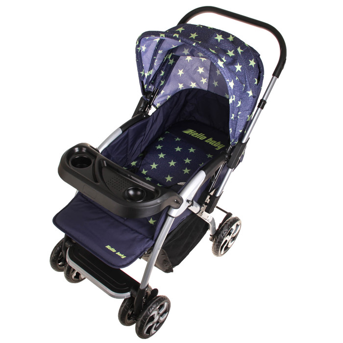 Коляска прогулочная с перекидной ручкой, цвет жёлтые звёзды