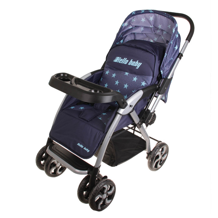 Коляска прогулочная с перекидной ручкой, цвет голубые звёзды
