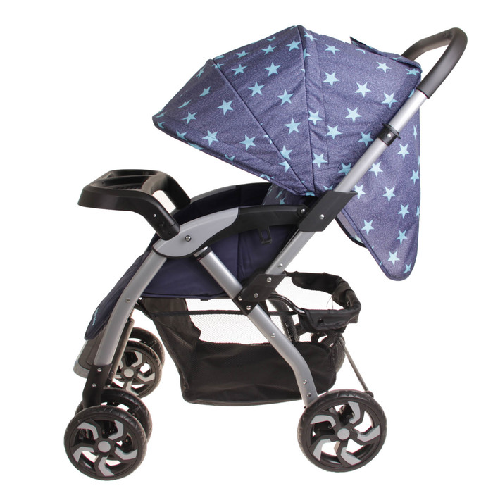 Коляска прогулочная с перекидной ручкой, цвет голубые звёзды