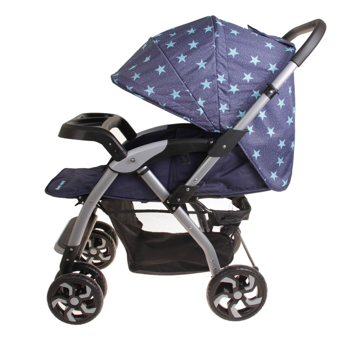 Коляска прогулочная с перекидной ручкой, цвет голубые звёзды