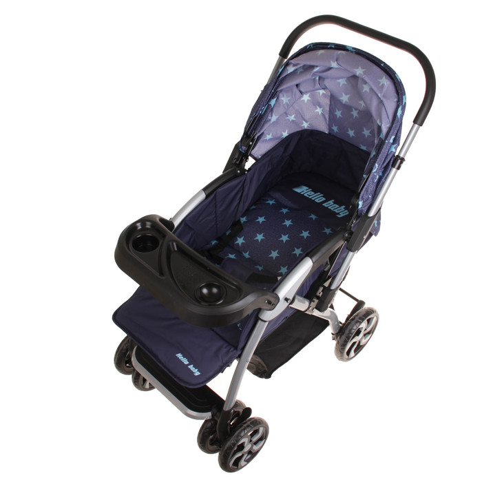 Коляска прогулочная с перекидной ручкой, цвет голубые звёзды