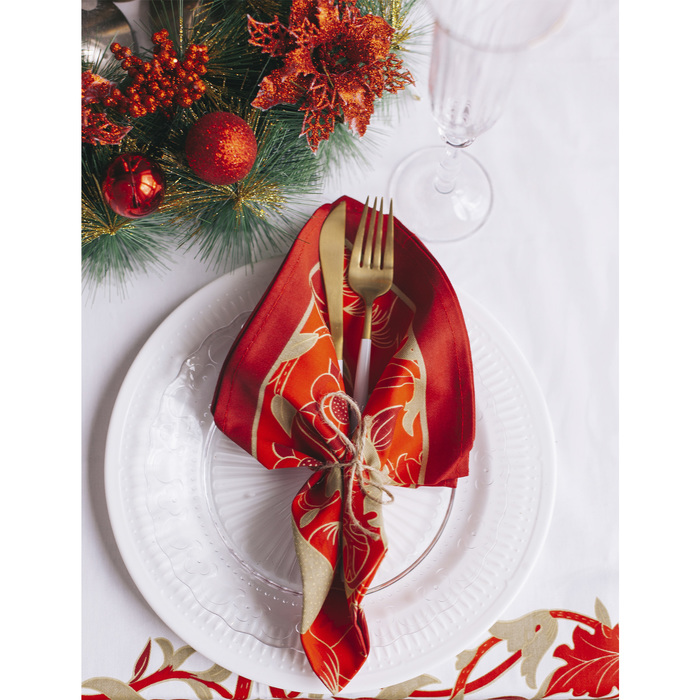 Набор столовый Этель" Сказочные узоры", скатерть 220 х 150 см, салфетки - 12 шт, 100% хл