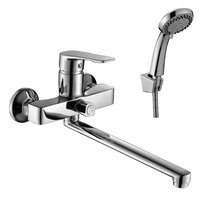 Смеситель для ванны Decoroom DR39043, однорычажный, с поворотным изливом 35 см, хром