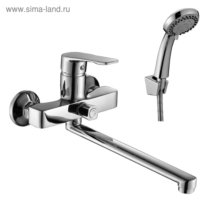 Смеситель для ванны Decoroom DR39043, однорычажный, с поворотным изливом 35 см, хром