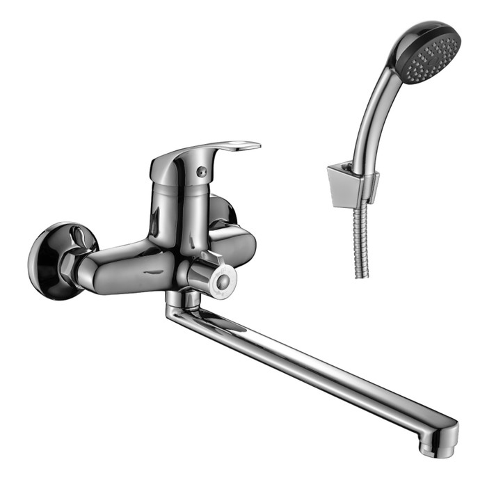 Смеситель для ванны Decoroom DR68043, однорычажный, с поворотным изливом 30 см, хром