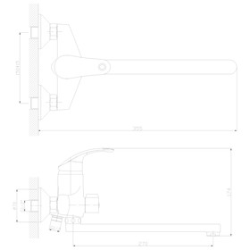 

Смеситель для ванны Decoroom DR68043, однорычажный, с поворотным изливом 30 см, хром