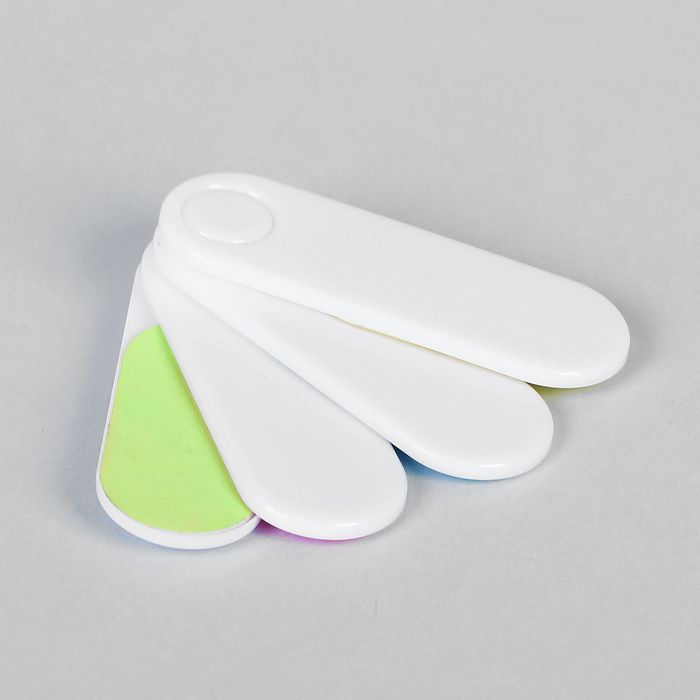 Пилка-наждак, складная, 6,5см, 4 в 1, классика, цвет неоновый МИКС