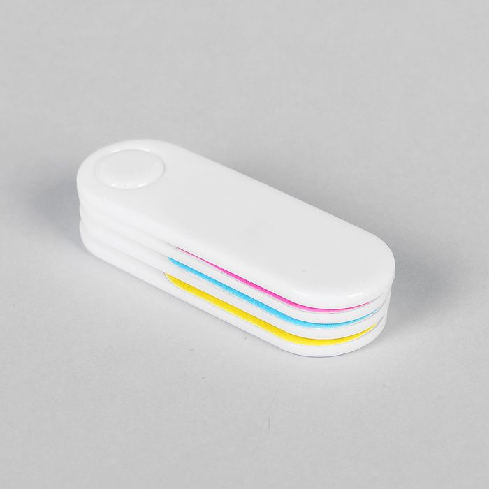 Пилка-наждак, складная, 6,5см, 4 в 1, классика, цвет неоновый МИКС