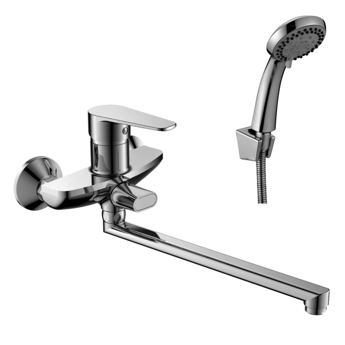 Смеситель для ванны Decoroom DR69043, однорычажный, с поворотным изливом 35 см, хром