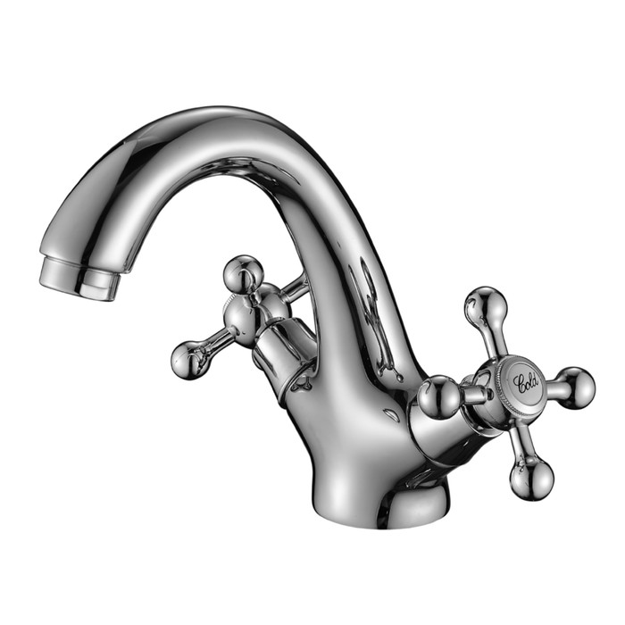 Смеситель для раковины Decoroom DR49011, двухрычажный, монолитный, хром