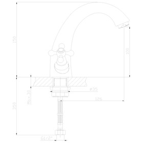 

Смеситель для раковины Decoroom DR49011, двухвентильный, монолитный, хром