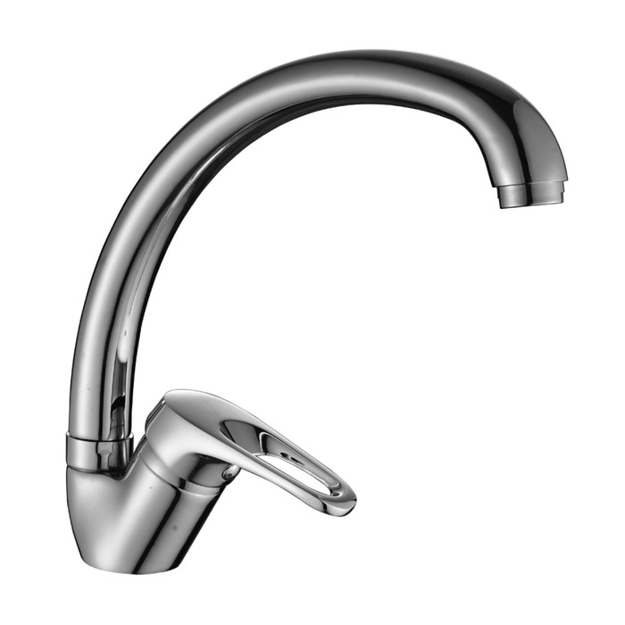 Смеситель для кухни Decoroom DR37021, однорычажный, с высоким поворотным изливом, хром