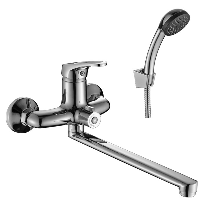 Смеситель для ванны Decoroom DR37043, однорычажный, с поворотным изливом 30 см, хром