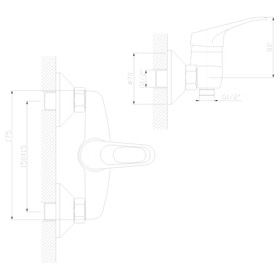 

Смеситель для душа Decoroom DR37055, однорычажный , хром