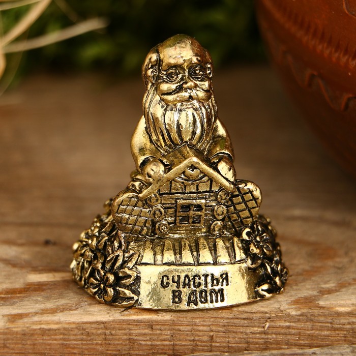 Фигурка миниатюра домовой "Счастья в дом", 3,5 х 3 см