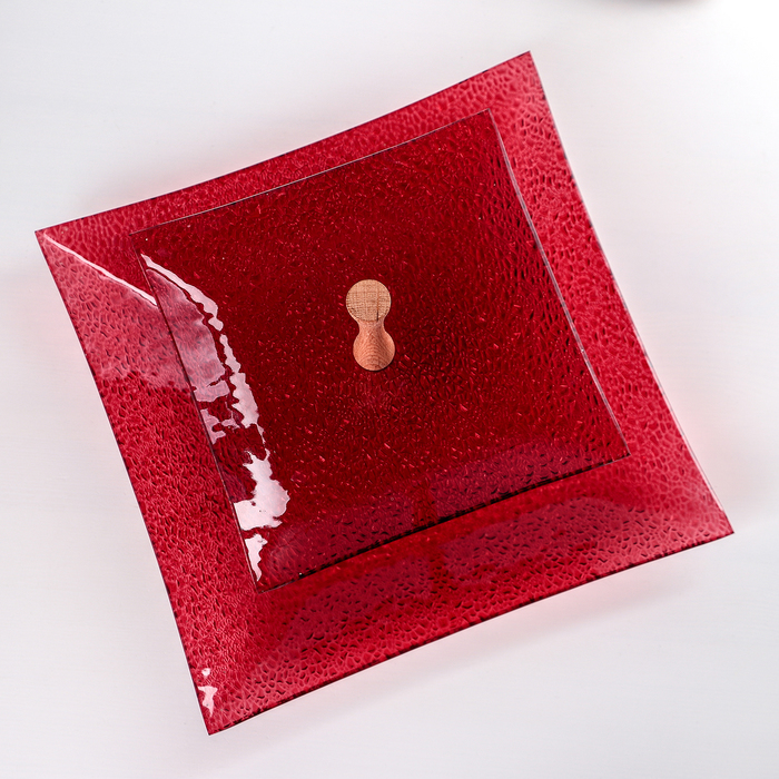 Этажерка 2-ярусная 19,5х29,5 см, цвет красный, подарочная упаковка