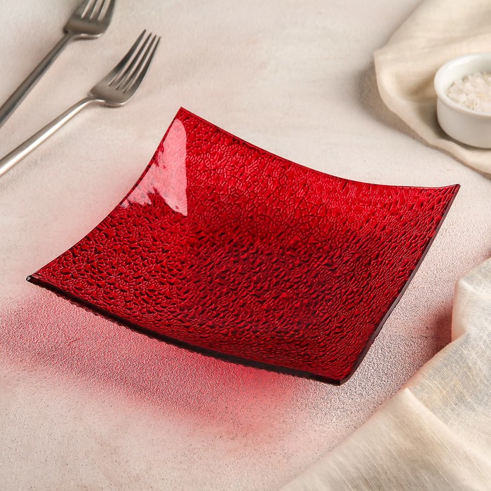 Тарелка 18х18 см, цвет красный