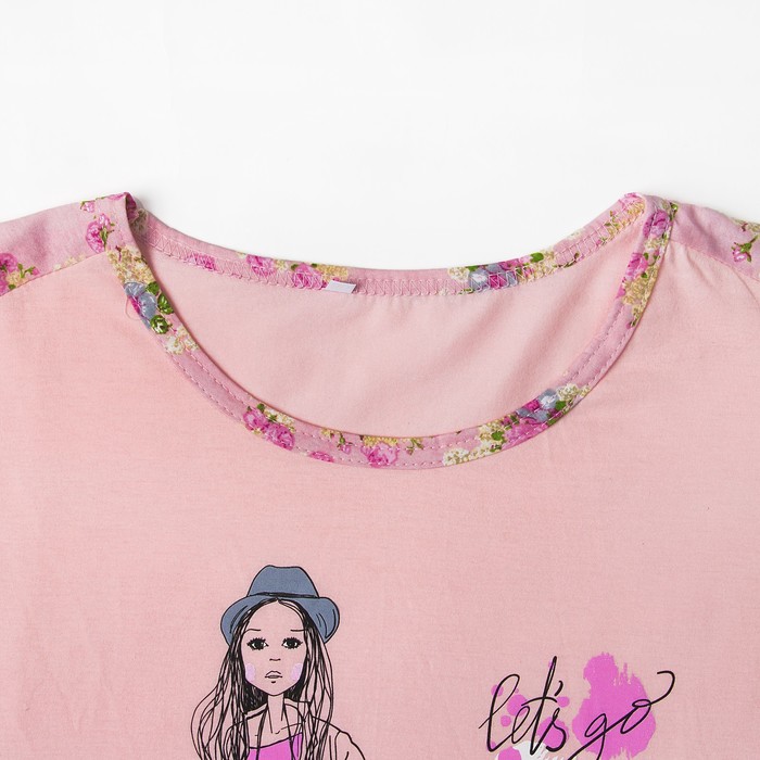 Пижама женская (футболка, брюки) ПК229 цвет коралловый, р-р 56