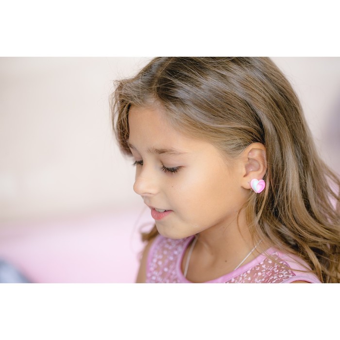 Клипсы детские "Выбражулька" сердце радужное, цвет МИКС