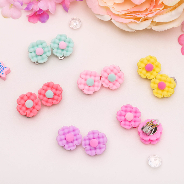 Клипсы детские "Выбражулька" цветочек вафельный, цвет МИКС