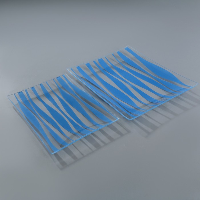 Набор блюд "Волна", 2 шт, цвет синий, подарочная упаковка