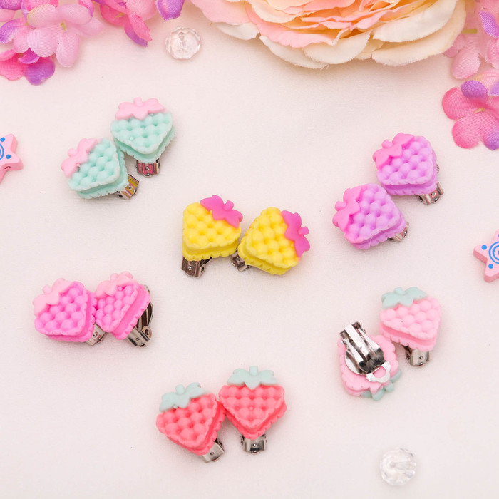 Клипсы детские "Выбражулька" ягодка вафельная, цвет МИКС