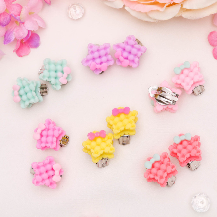 Клипсы детские "Выбражулька" звездочка вафельная, цвет МИКС