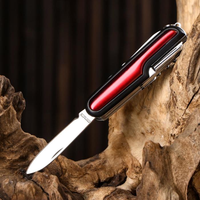 Нож многофункциональный 11 в 1, рукоять чёрно-красная