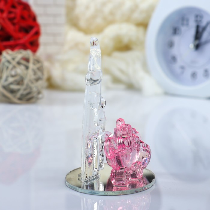 Сувенир стекло "Бутылочка, пустышка и коляска на зеркале" МИКС 8,8х8х5,5 см