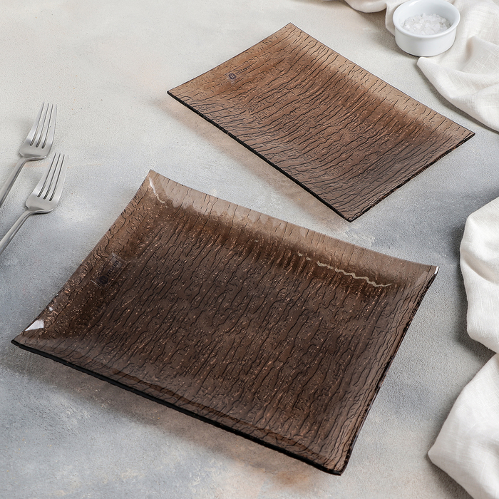 Набор блюд 2 шт, цвет бронзовый, подарочная упаковка