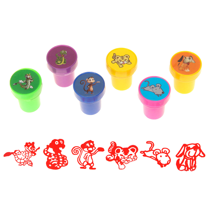 Печать цветная "Звери", набор 6 шт