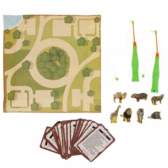 Настольная игра "Побег из зоопарка", с магнитными удочками