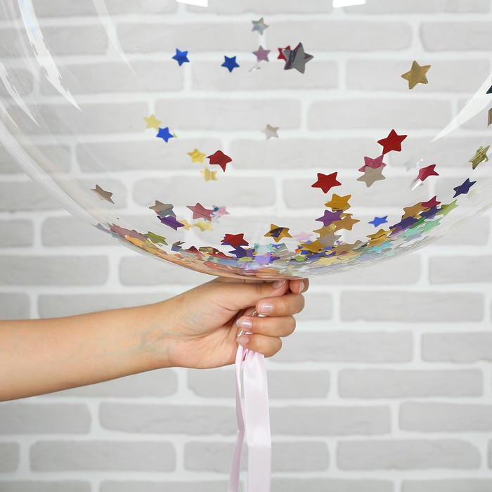 Шар полимерный 32" "Сфера" (+ конфетти звёздочки)