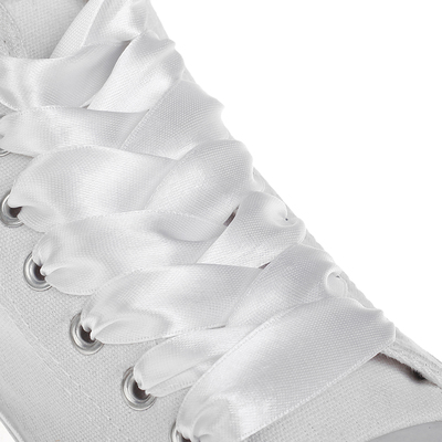 Шнурки для обуви атласные, 20 мм, 110 см, пара, цвет белый