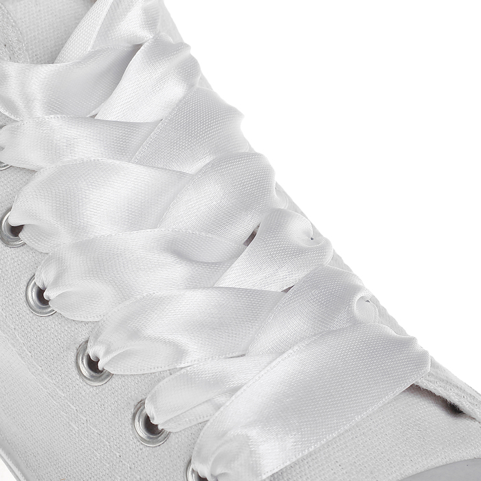 Шнурки атласные 20мм 110см (пара) 01 бел