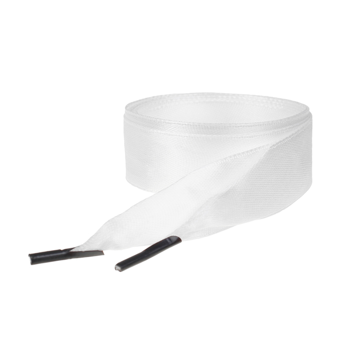 Шнурки атласные 20мм 110см (пара) 01 бел