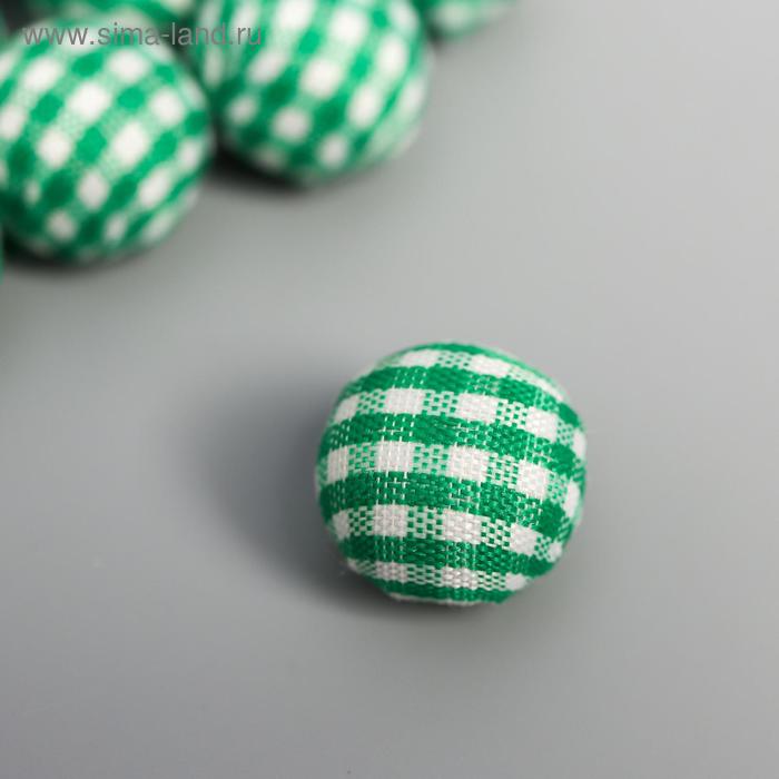 фото Декор для творчества "шарик в зелёную клеточку" (набор 10 шт) 1,5х1,5 см арт узор
