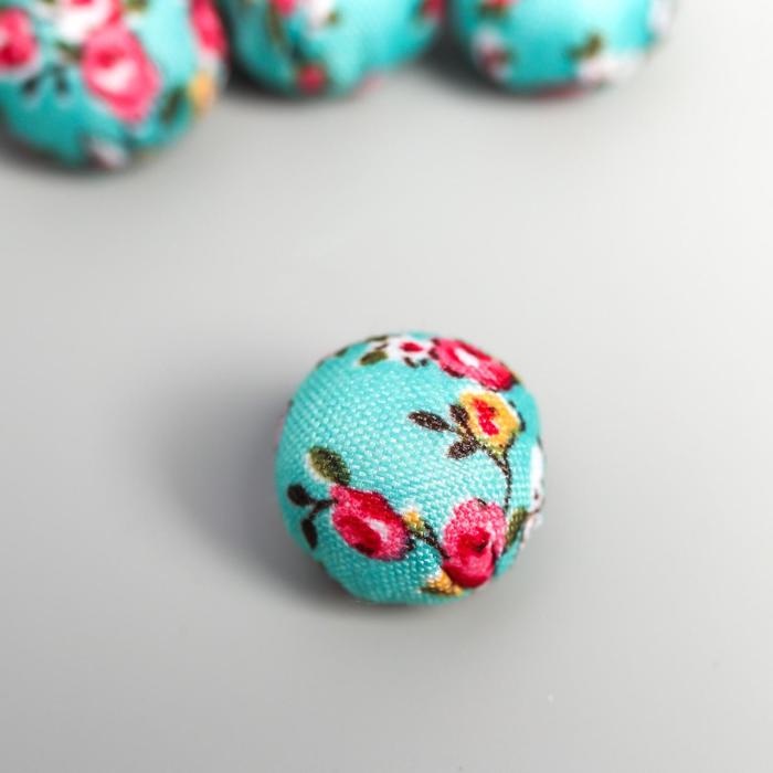 Декор для творчества "Шарик зелёный с цветами" (набор 10 шт) 1,5х1,5 см