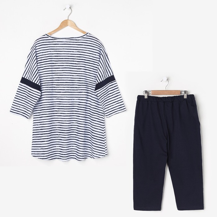 Комплект женский (туника, бриджи) КК236 цвет синий, р-р 56