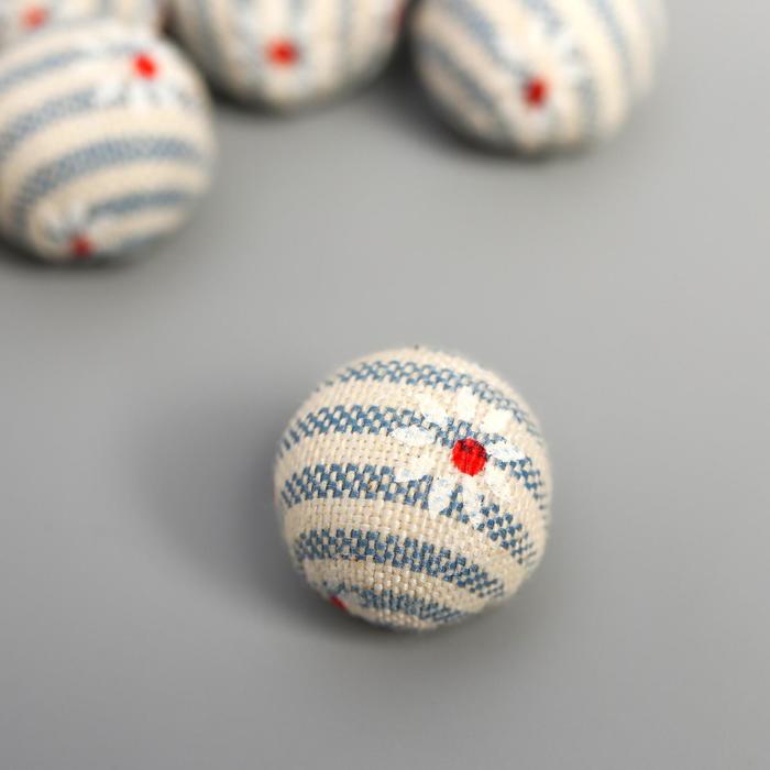 Декор для творчества "Шарик полосатый с ромашками" (набор 10 шт) 1,5х1,5 см