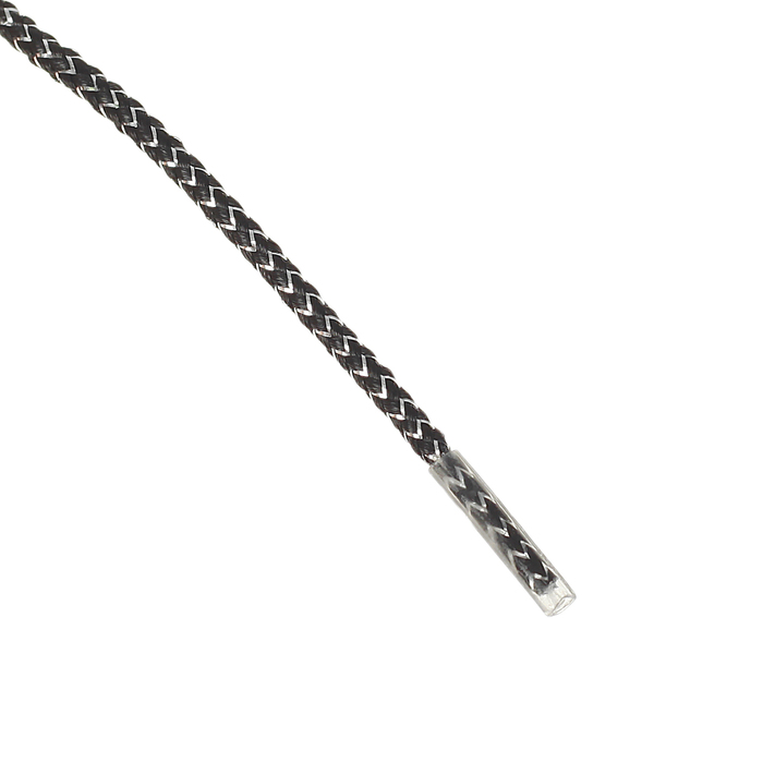 Шнурки с круг сечением серебр нить d3мм 110см (пара) чёрн