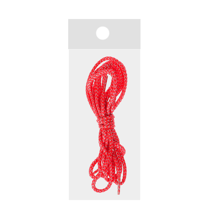 Шнурки с круг сечением серебр нить d3мм 110см (пара) красн