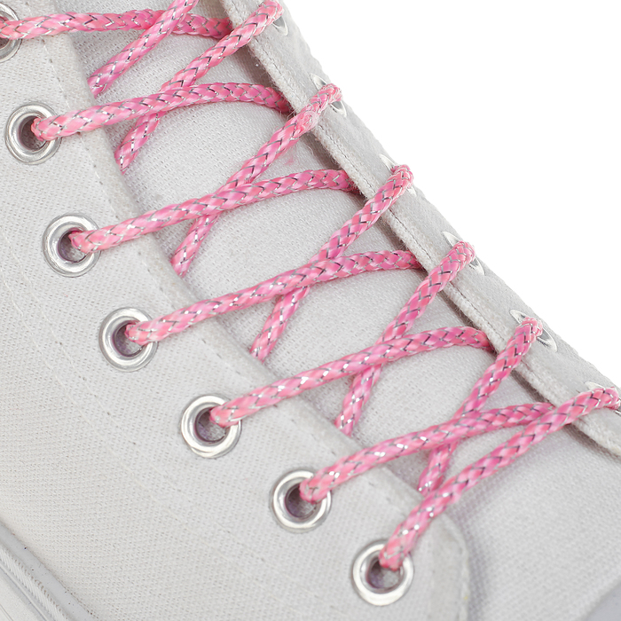 Шнурки с круг сечением серебр нить d3мм 110см (пара) роз