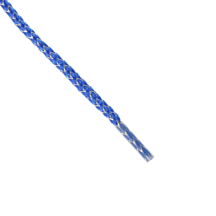 Шнурки с круг сечением серебр нить d3мм 110см (пара) син