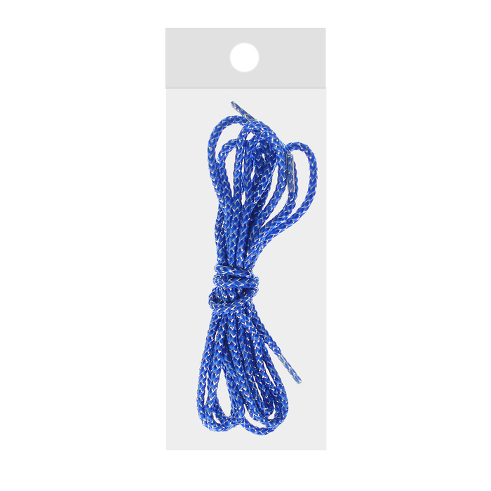 Шнурки с круг сечением серебр нить d3мм 110см (пара) син