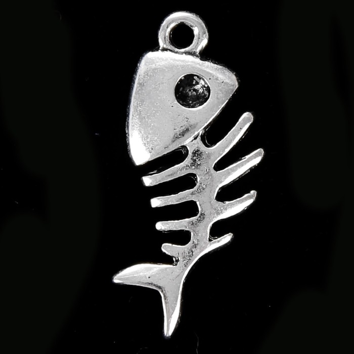 Декор металл для творчества "Скелет рыбки" (В72384) 1,1х2,4 см